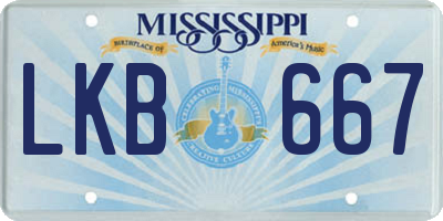 MS license plate LKB667