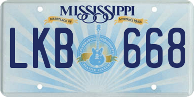 MS license plate LKB668