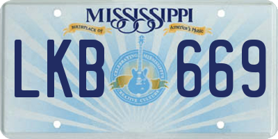 MS license plate LKB669