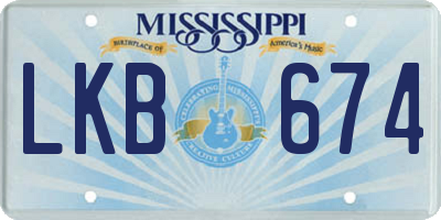 MS license plate LKB674