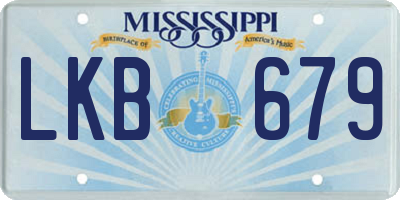 MS license plate LKB679