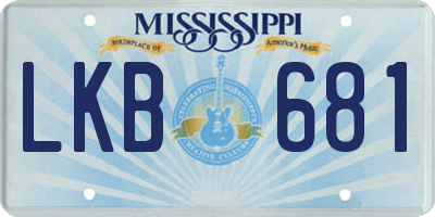 MS license plate LKB681