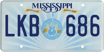 MS license plate LKB686
