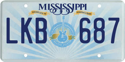 MS license plate LKB687
