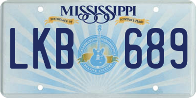 MS license plate LKB689