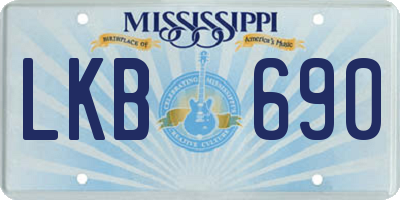 MS license plate LKB690