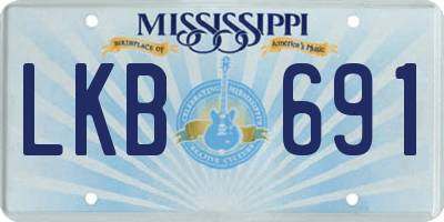 MS license plate LKB691