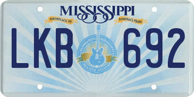 MS license plate LKB692