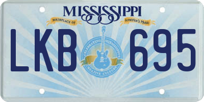 MS license plate LKB695