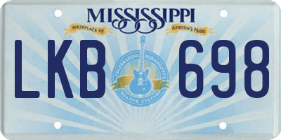 MS license plate LKB698