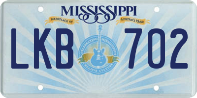 MS license plate LKB702