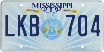 MS license plate LKB704