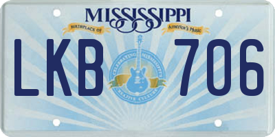 MS license plate LKB706