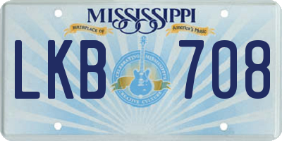 MS license plate LKB708
