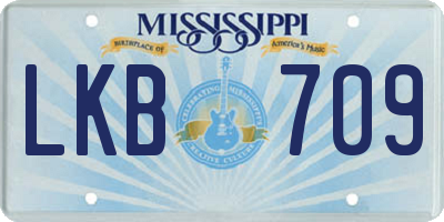 MS license plate LKB709