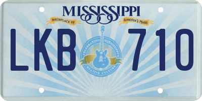 MS license plate LKB710