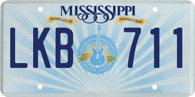 MS license plate LKB711