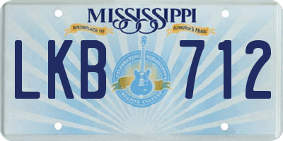 MS license plate LKB712