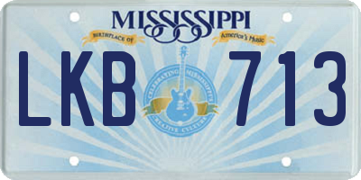 MS license plate LKB713