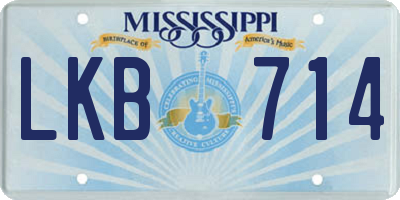 MS license plate LKB714