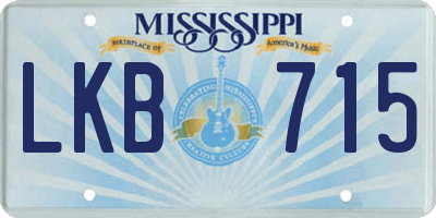 MS license plate LKB715