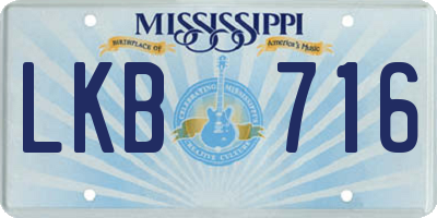 MS license plate LKB716