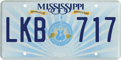 MS license plate LKB717
