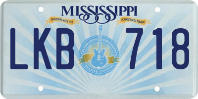 MS license plate LKB718