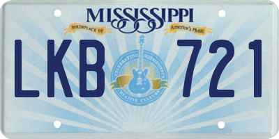MS license plate LKB721