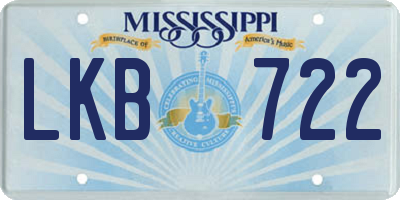 MS license plate LKB722