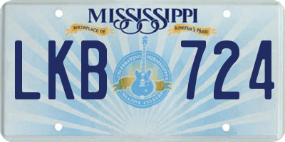 MS license plate LKB724