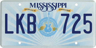 MS license plate LKB725