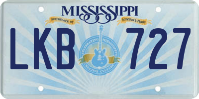 MS license plate LKB727