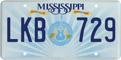 MS license plate LKB729