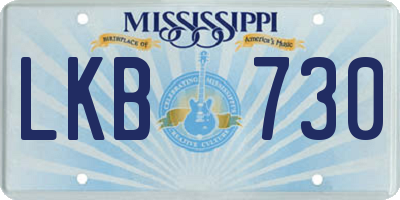 MS license plate LKB730