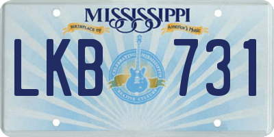 MS license plate LKB731