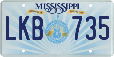 MS license plate LKB735