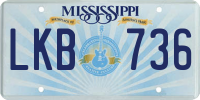 MS license plate LKB736