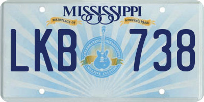 MS license plate LKB738