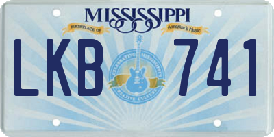 MS license plate LKB741