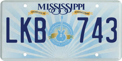 MS license plate LKB743