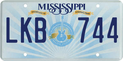 MS license plate LKB744
