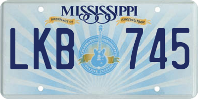 MS license plate LKB745