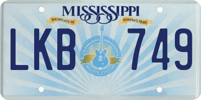 MS license plate LKB749