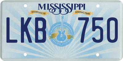 MS license plate LKB750
