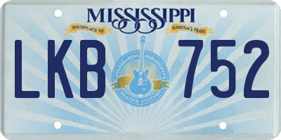 MS license plate LKB752