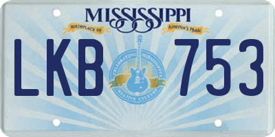 MS license plate LKB753