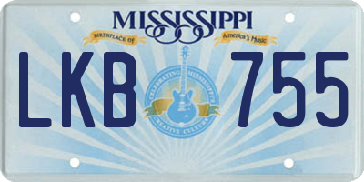 MS license plate LKB755