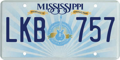 MS license plate LKB757