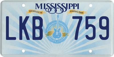 MS license plate LKB759